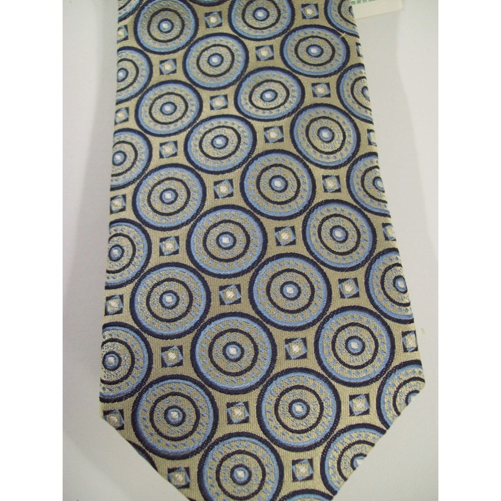 New Men's Bill Blass 100% Silk Neck Tie, Circle Pattern